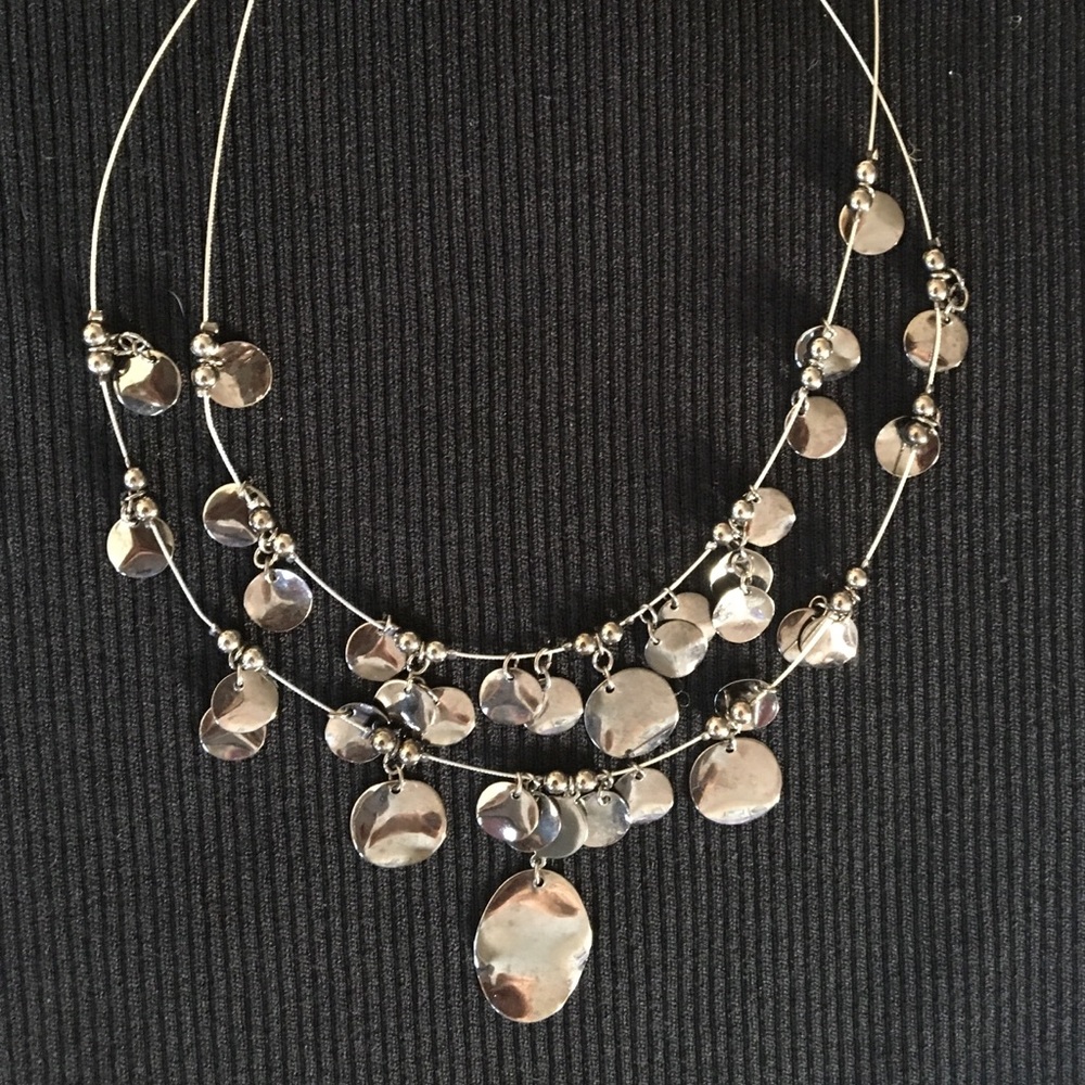 Smoke-colored metal necklace